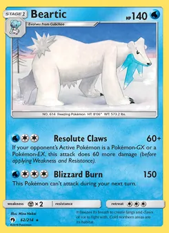 Beartic card from Lost Thunder, number 62/214