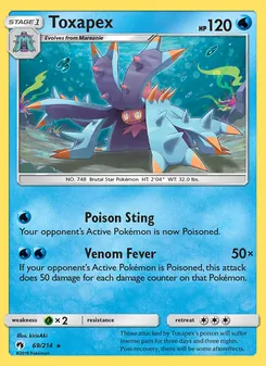 Toxapex card from Lost Thunder, number 69/214