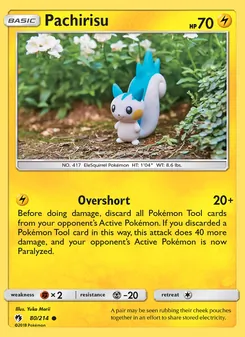 Pachirisu card from Lost Thunder, number 80/214