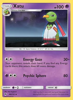 Xatu card from Lost Thunder, number 88/214