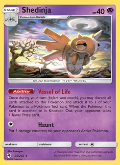 Shedinja card from Lost Thunder, number 95/214