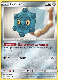 Bronzor card from Team Up, number 100/181