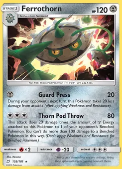 Ferrothorn card from Team Up, number 103/181