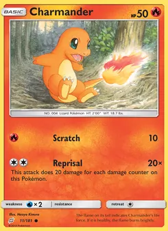 Charmander card from Team Up, number 11/181