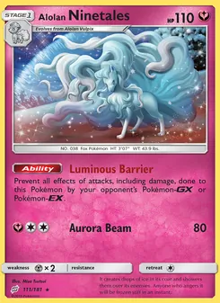 Alolan Ninetales card from Team Up, number 111/181