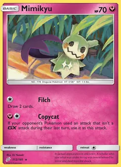 Mimikyu card from Team Up, number 112/181