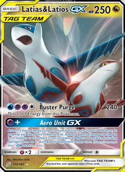 Latias & Latios GX card from Team Up, number 113/181