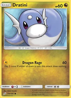 Dratini card from Team Up, number 116/181