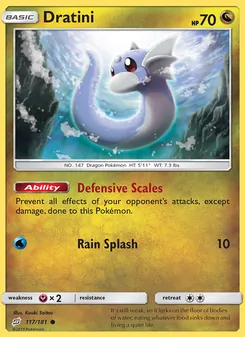 Dratini card from Team Up, number 117/181