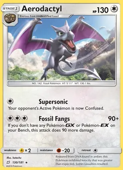 Aerodactyl card from Team Up, number 130/181