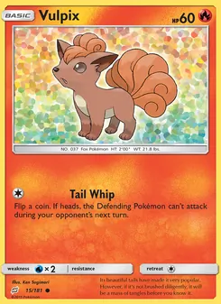 Vulpix card from Team Up, number 15/181