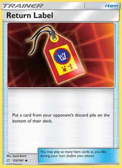 Return Label card from Team Up, number 153/181