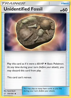 Unidentified Fossil card from Team Up, number 155/181