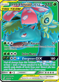 Celebi & Venusaur GX card from Team Up, number 159/181