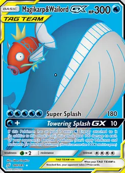 Magikarp & Wailord GX card from Team Up, number 160/181