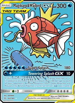 Magikarp & Wailord GX card from Team Up, number 161/181