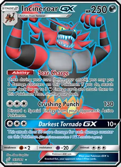 Incineroar GX card from Team Up, number 167/181