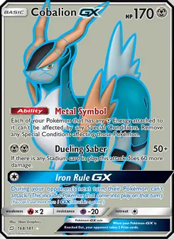 Cobalion GX card from Team Up, number 168/181