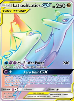 Latias & Latios GX card from Team Up, number 190/181