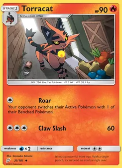 Torracat card from Team Up, number 21/181