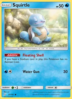 Squirtle card from Team Up, number 22/181