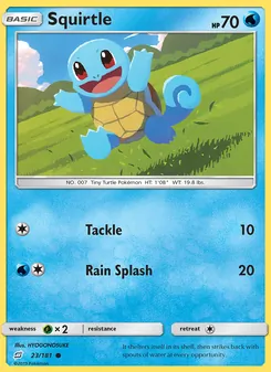 Squirtle card from Team Up, number 23/181