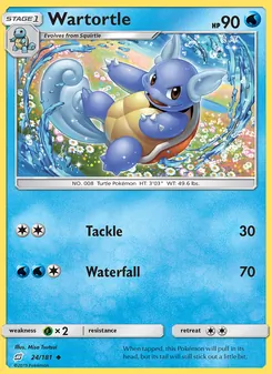 Wartortle card from Team Up, number 24/181