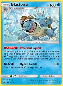 Blastoise card from Team Up, number 25/181