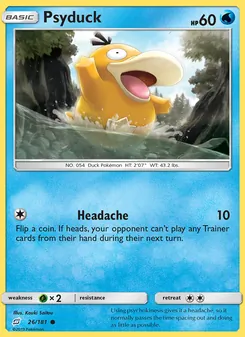 Psyduck card from Team Up, number 26/181