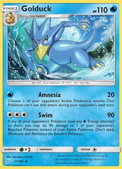 Golduck card from Team Up, number 27/181
