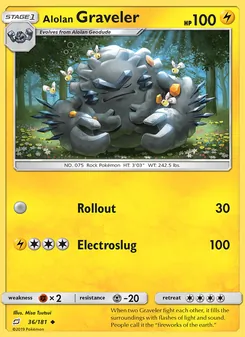 Alolan Graveler card from Team Up, number 36/181