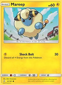Mareep card from Team Up, number 41/181