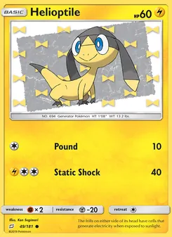 Helioptile card from Team Up, number 49/181