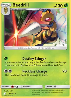 Beedrill card from Team Up, number 5/181