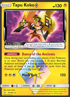 Tapu Koko ◇ card from Team Up, number 51/181