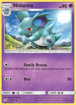 Nidorina card from Team Up, number 55/181