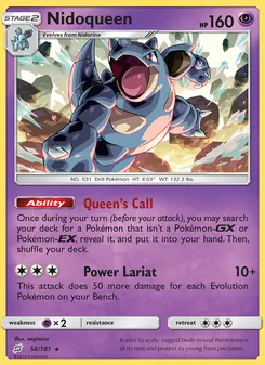 Nidoqueen card from Team Up, number 56/181