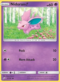 Nidoran♂ card from Team Up, number 57/181