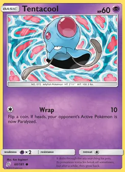 Tentacool card from Team Up, number 60/181