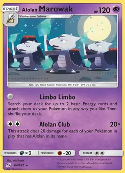 Alolan Marowak card from Team Up, number 64/181