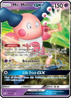 Mr. Mime GX card from Team Up, number 67/181
