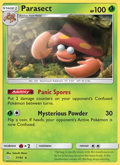Parasect card from Team Up, number 7/181