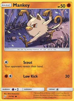 Mankey card from Team Up, number 71/181