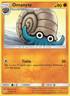 Omanyte card from Team Up, number 75/181