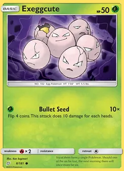 Exeggcute card from Team Up, number 8/181