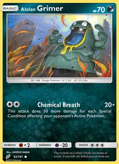 Alolan Grimer card from Team Up, number 83/181