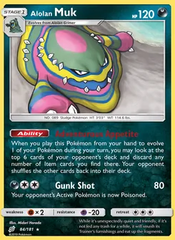 Alolan Muk card from Team Up, number 84/181