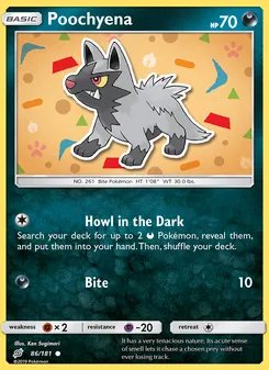 Poochyena card from Team Up, number 86/181