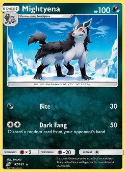 Mightyena card from Team Up, number 87/181