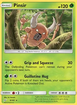 Pinsir card from Team Up, number 9/181